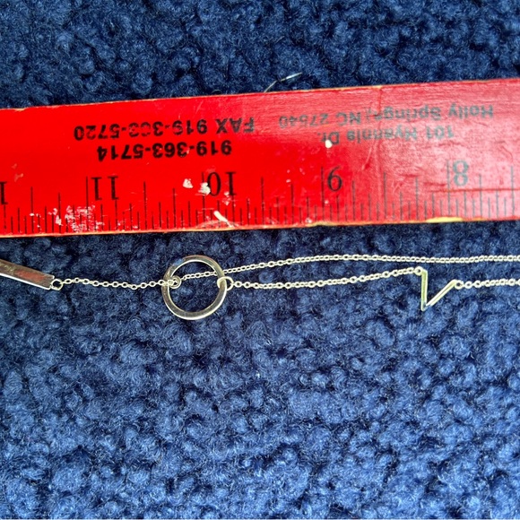 L O V E  ❤️ Lariat style silver necklace - Picture 6 of 9